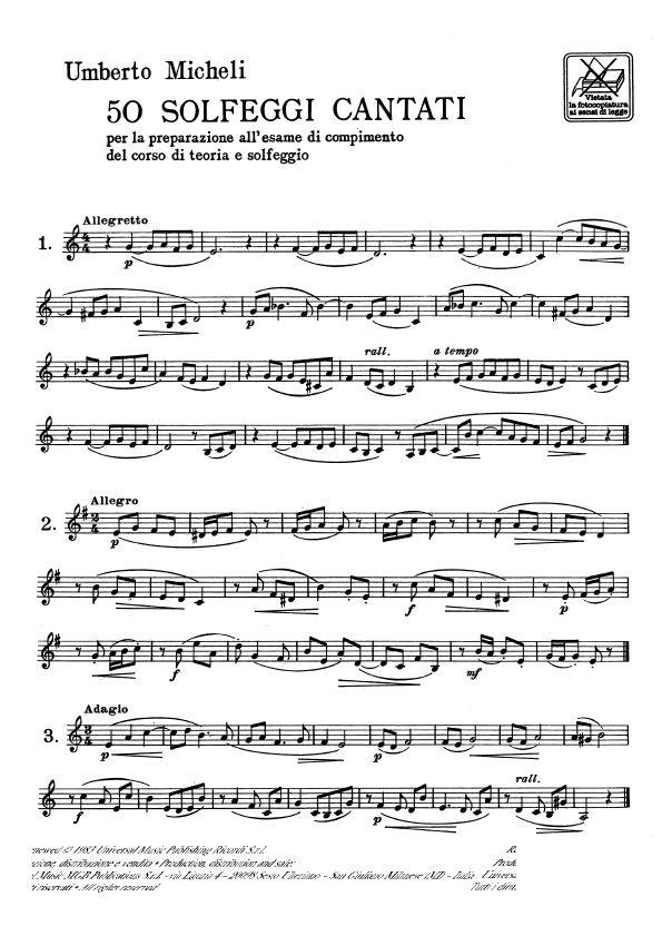 Solfeggi Cantati [50] - Del Corso Di Teoria E Solfeggio
